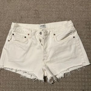 Agolde Parker white denim shorts in size 28